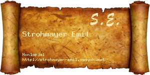 Strohmayer Emil névjegykártya