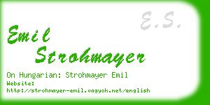 emil strohmayer business card